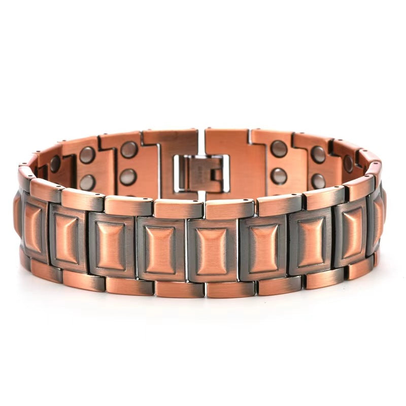 Antique Red Copper Watch Buckle Bracelet Hand Jewelry