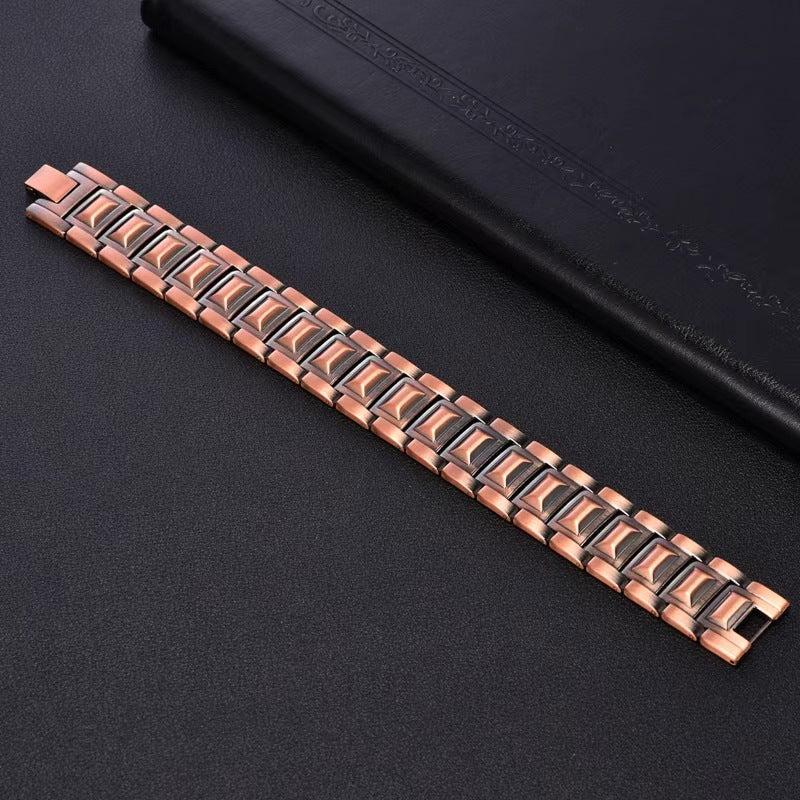 Antique Red Copper Watch Buckle Bracelet Hand Jewelry