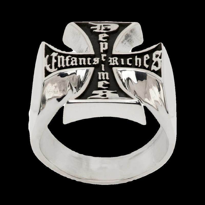 Antique rose cross ring