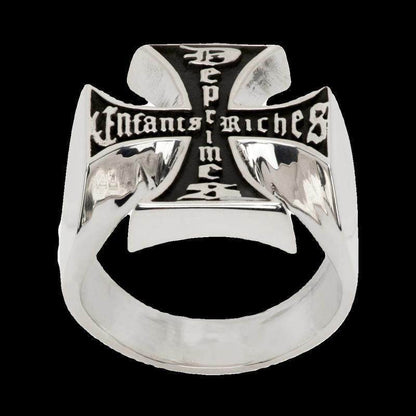 Antique rose cross ring