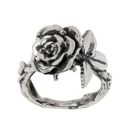 Antique rose cross ring
