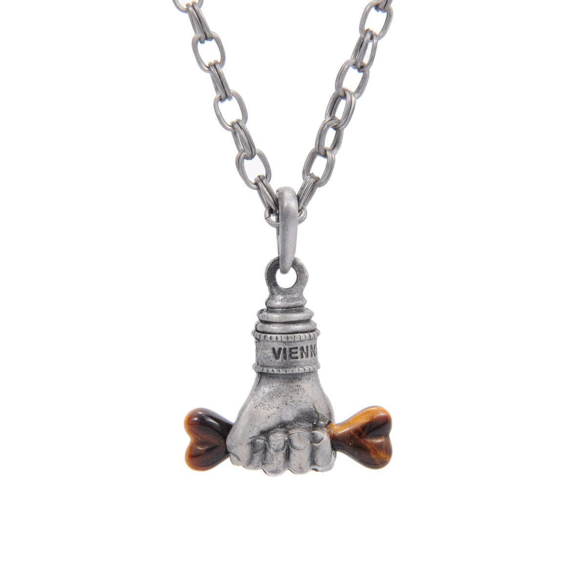 Antique silver retro Saturn three-dimensional hand-held bone necklace