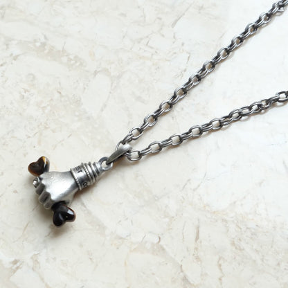 Antique silver retro Saturn three-dimensional hand-held bone necklace