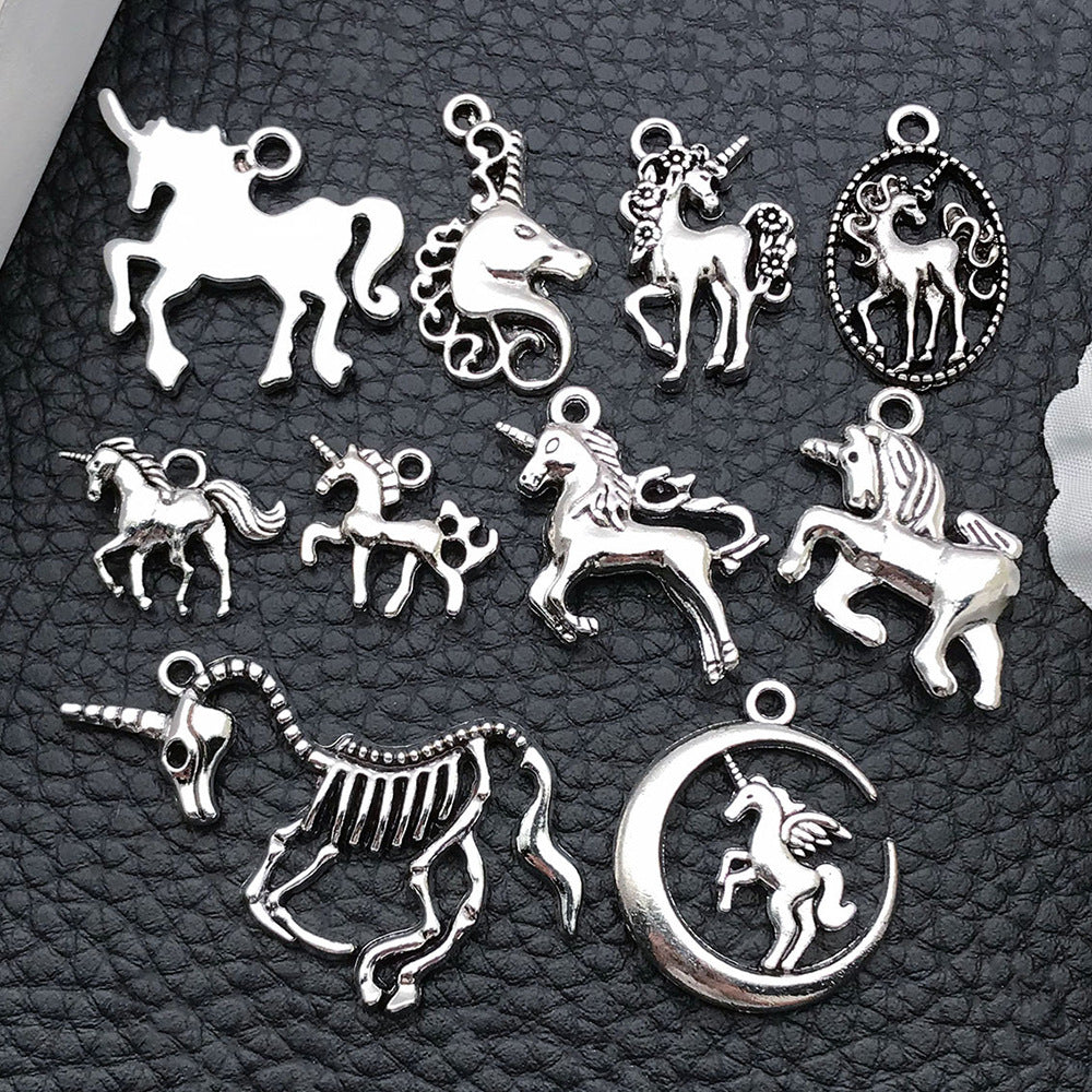 Antique Silver Unicorn Charms for DIY Jewelry