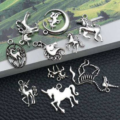 Antique Silver Unicorn Charms for DIY Jewelry