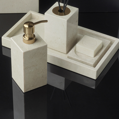 Antique Style Marble Bathroom Toiletry Organizer Set