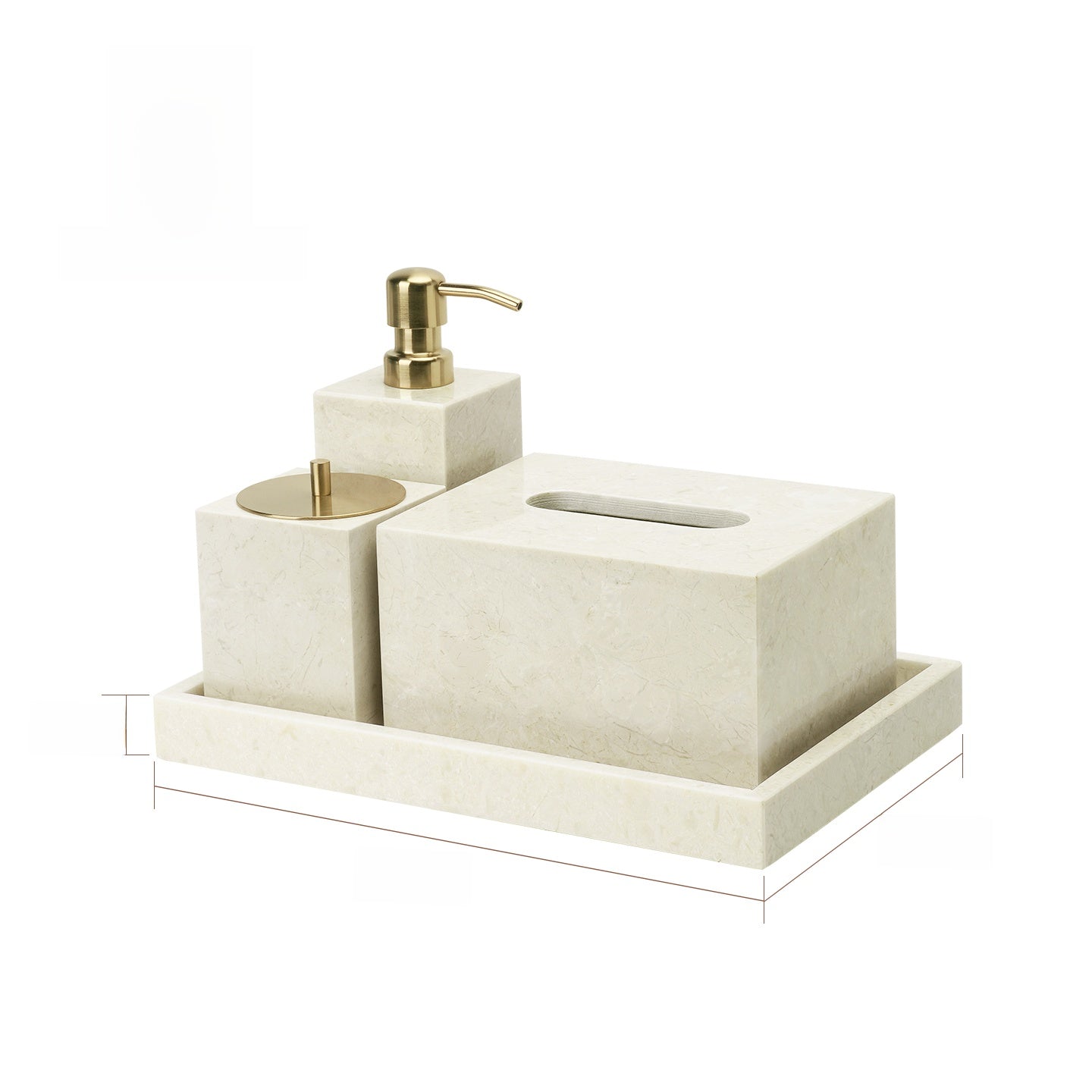 Antique Style Marble Bathroom Toiletry Organizer Set