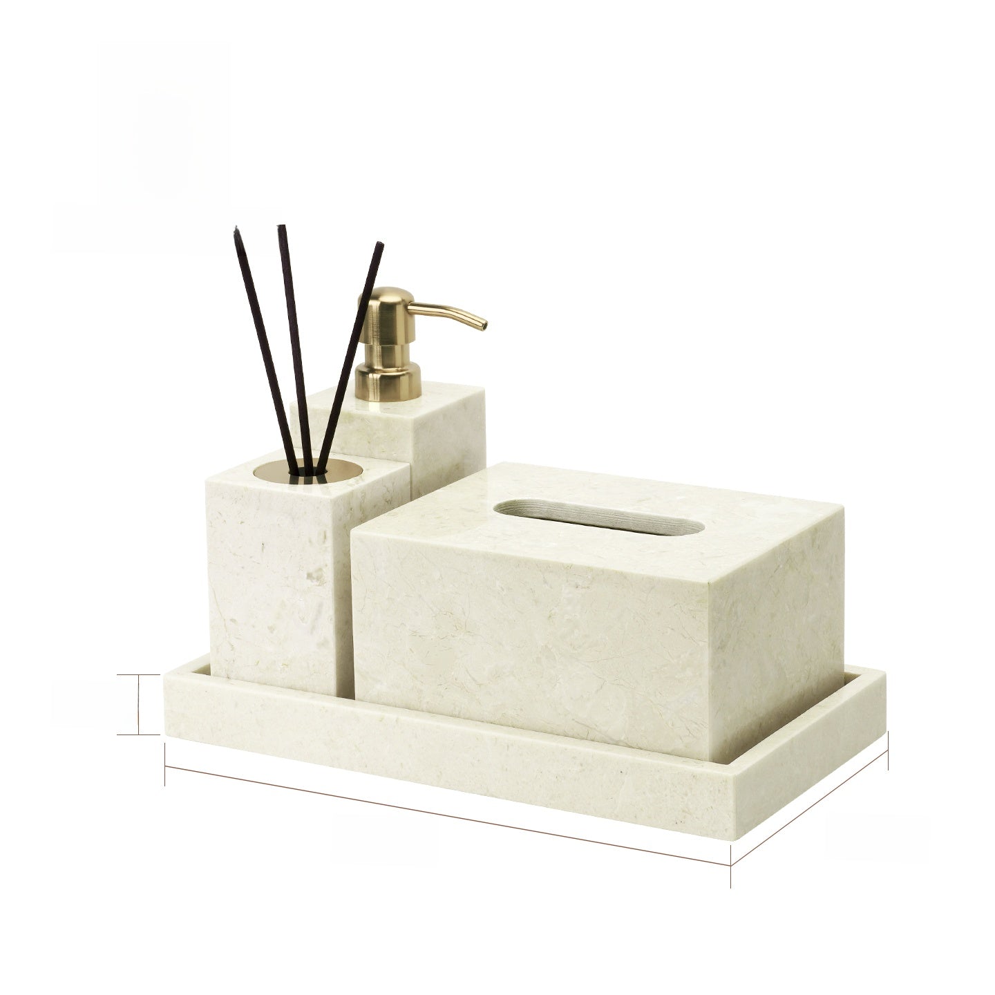 Antique Style Marble Bathroom Toiletry Organizer Set