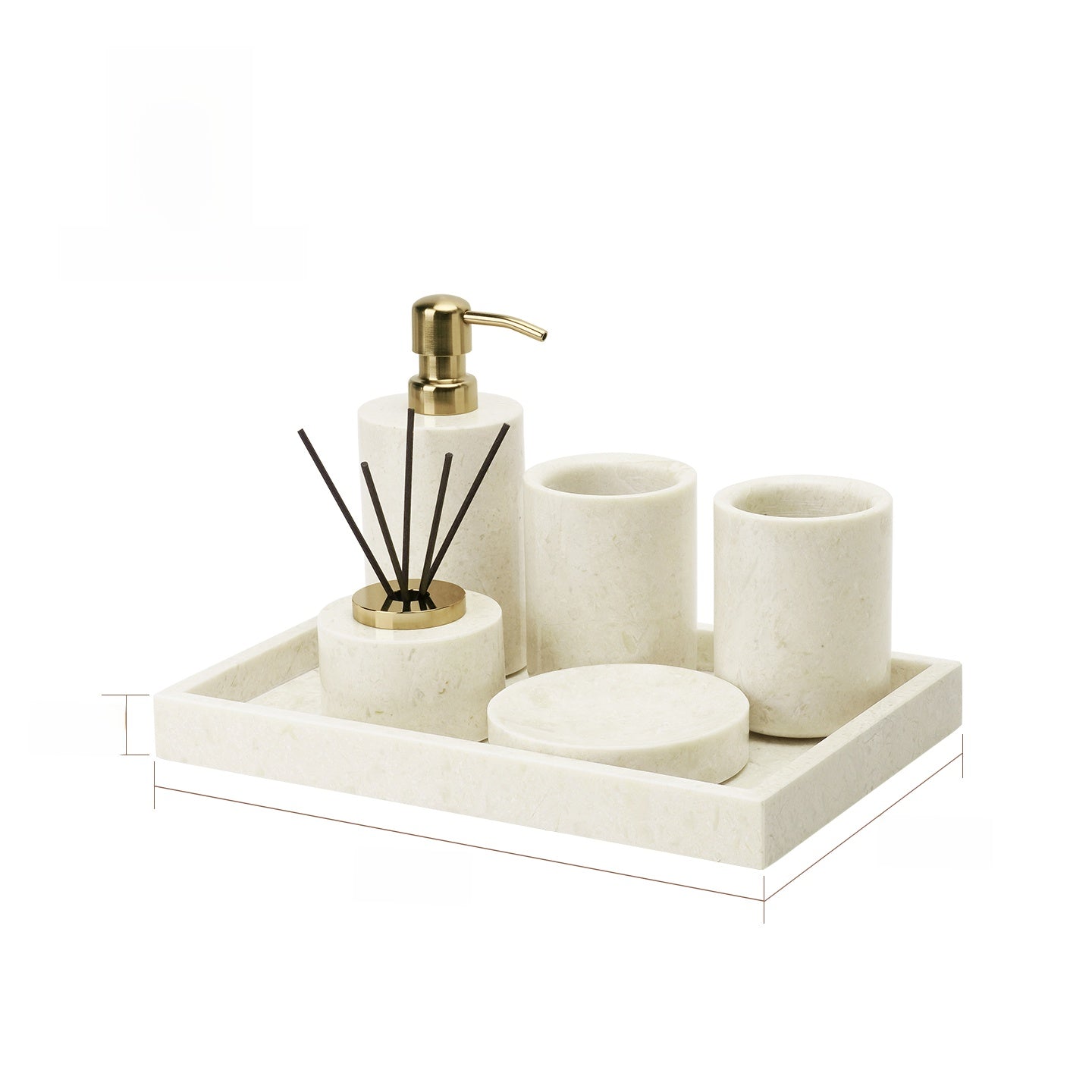 Antique Style Marble Bathroom Toiletry Organizer Set