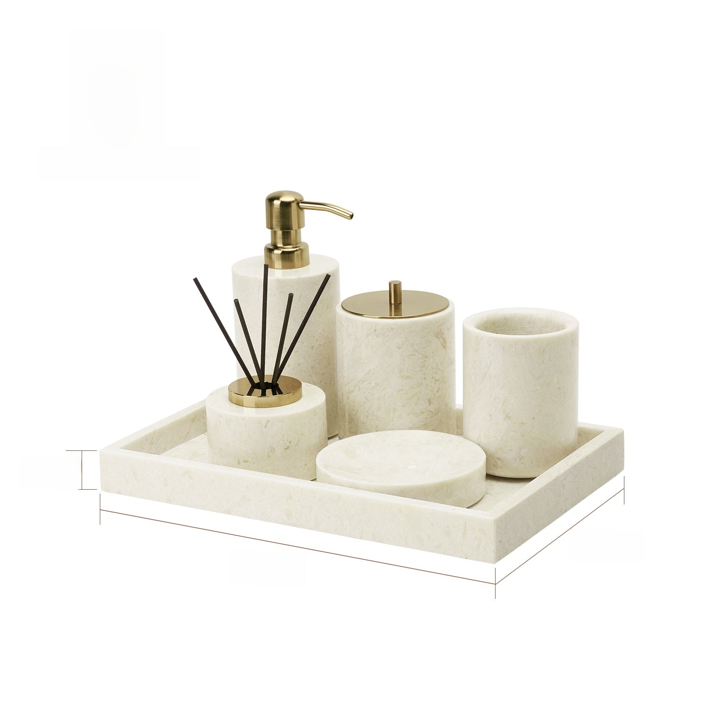 Antique Style Marble Bathroom Toiletry Organizer Set