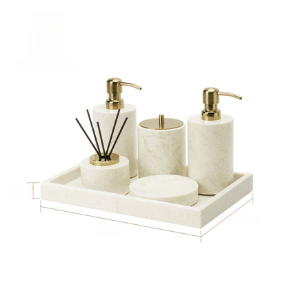 Antique Style Marble Bathroom Toiletry Organizer Set