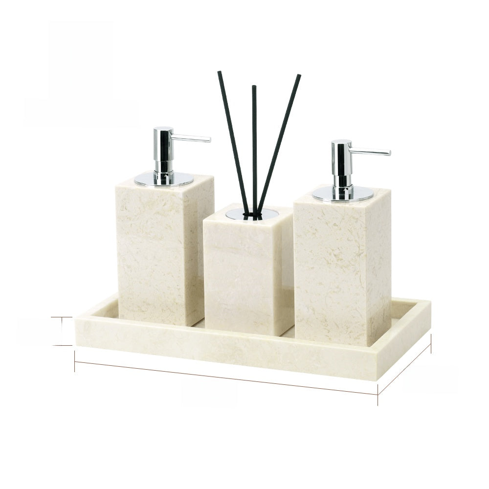 Antique Style Marble Bathroom Toiletry Organizer Set
