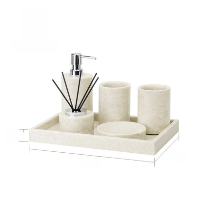 Antique Style Marble Bathroom Toiletry Organizer Set