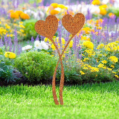 Antiqued Metal Flower Vase in Heart Shape