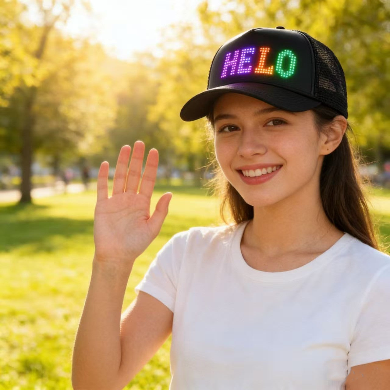 App Controlled LED Display Baseball Cap
