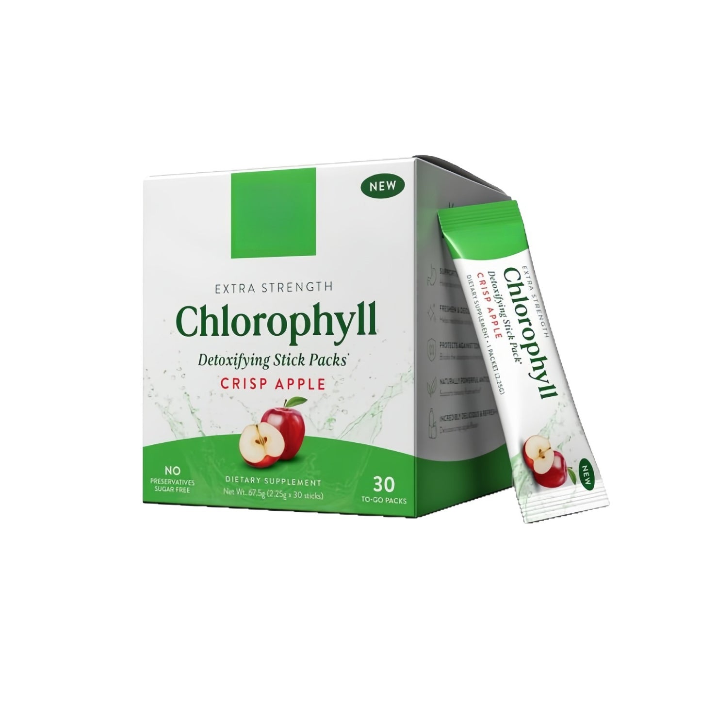 Apple Flavored Chlorophyll Dietary Supplement Powder