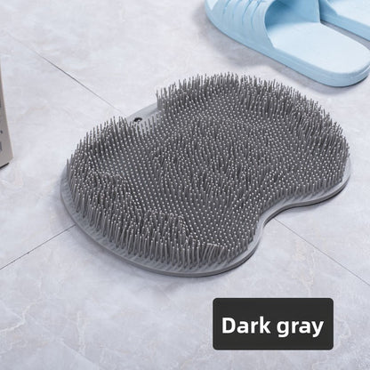 Apple-shaped wall-mounted foot scrubber pad