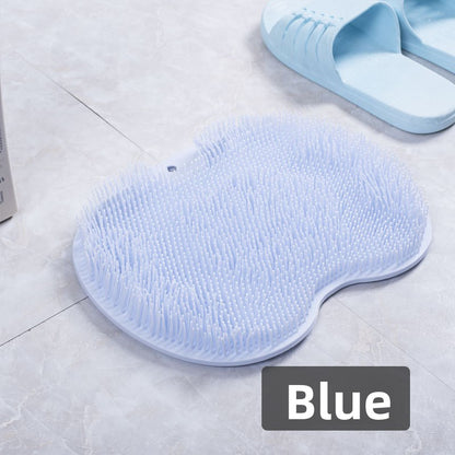 Apple-shaped wall-mounted foot scrubber pad
