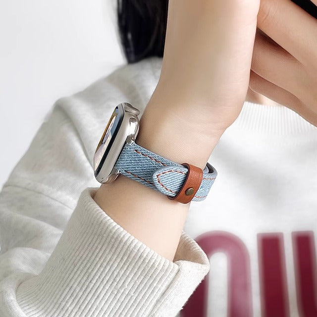 apple watch women's leather autumn and winter wristband