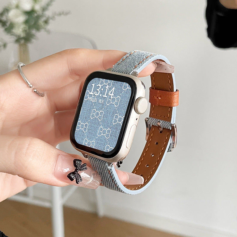 apple watch women's leather autumn and winter wristband