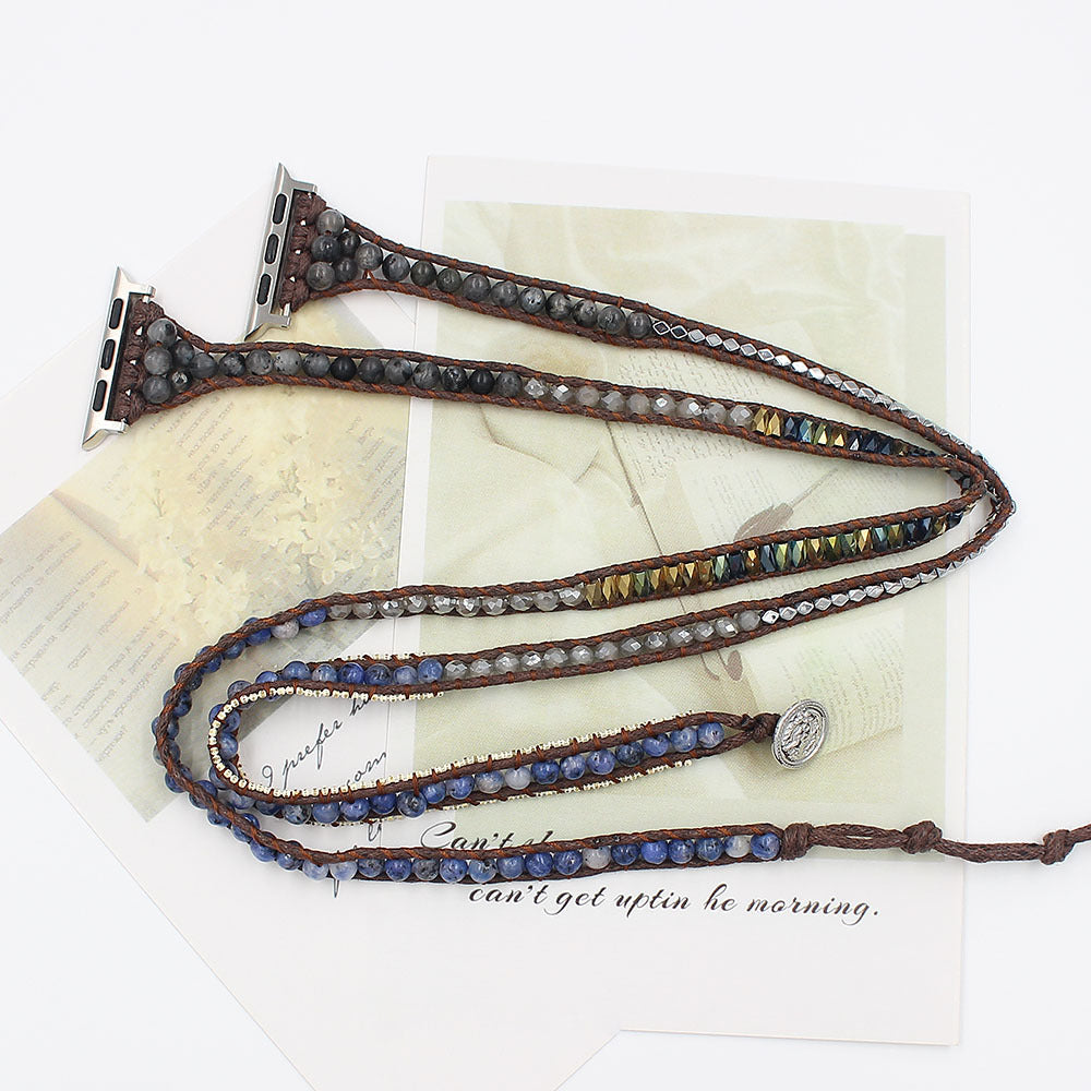 Apple Watch Woven Strap with Stone Beads