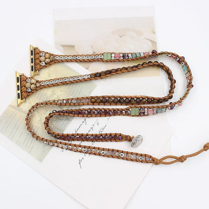 Apple Watch Woven Strap with Stone Beads