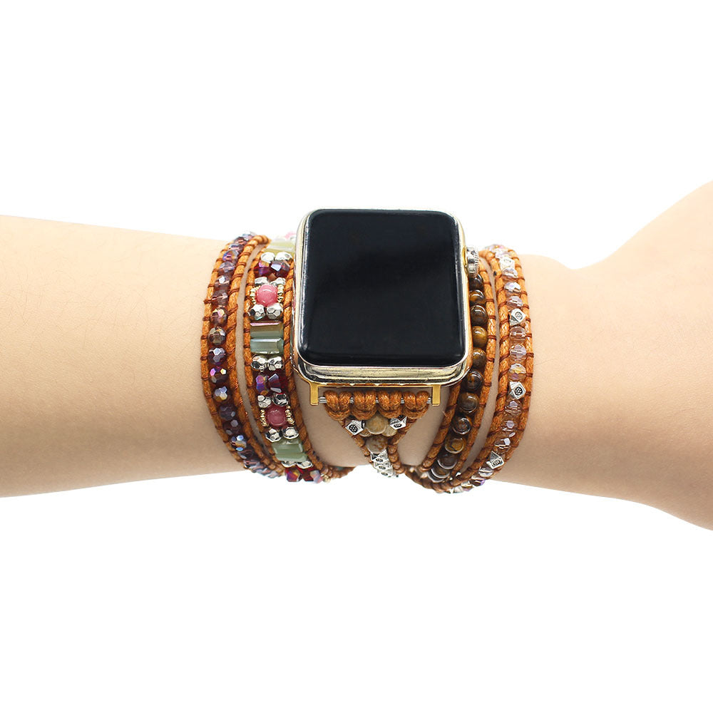 Apple Watch Woven Strap with Stone Beads