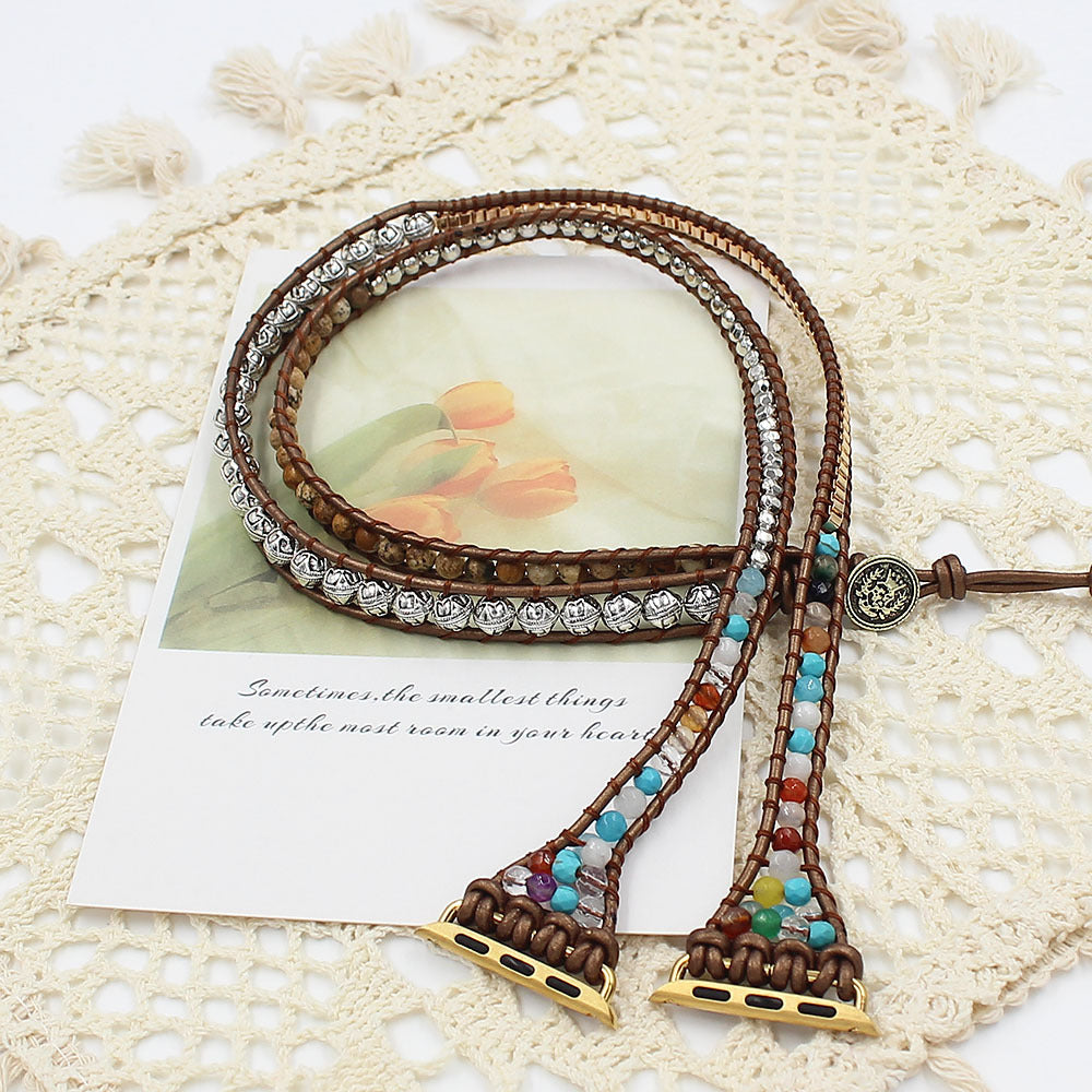 Apple Watch Woven Strap with Stone Beads