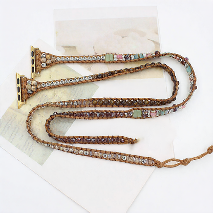Apple Watch Woven Strap with Stone Beads