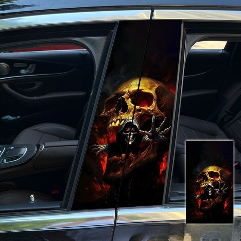 Apply personalized protective film to the B-pillar car