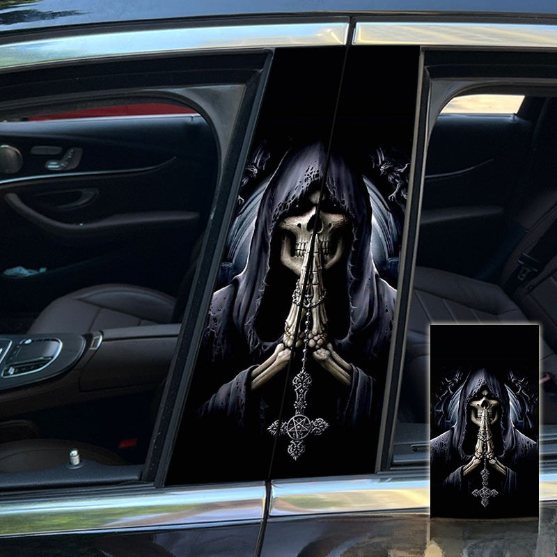 Apply personalized protective film to the B-pillar car