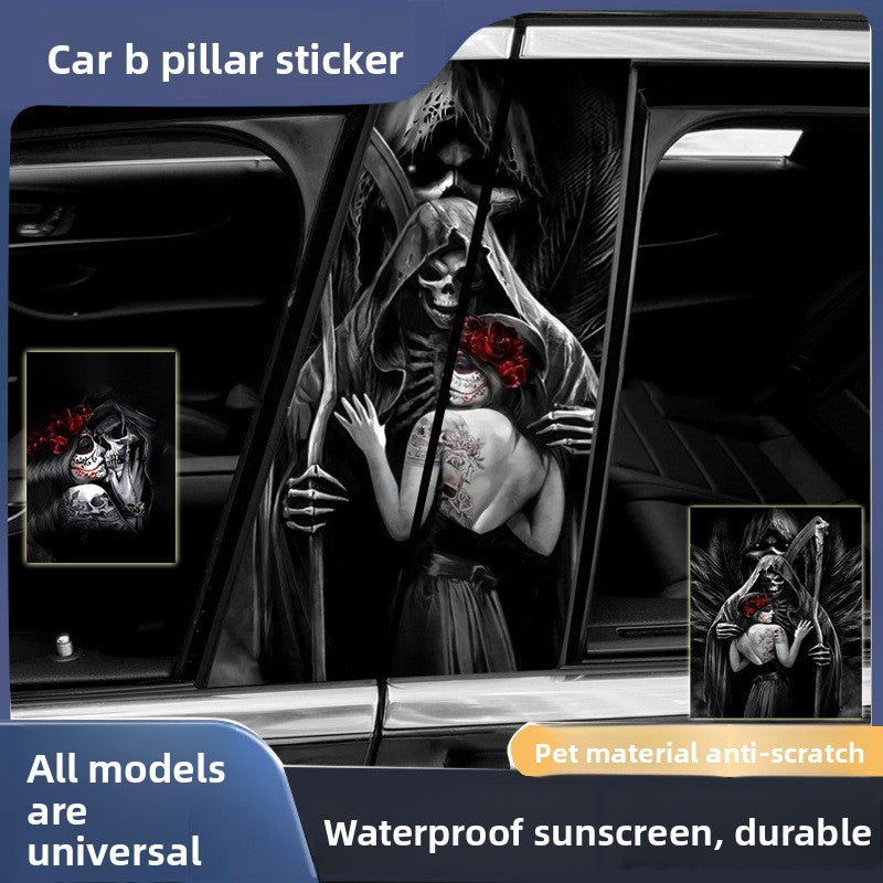 Apply personalized protective film to the B-pillar car