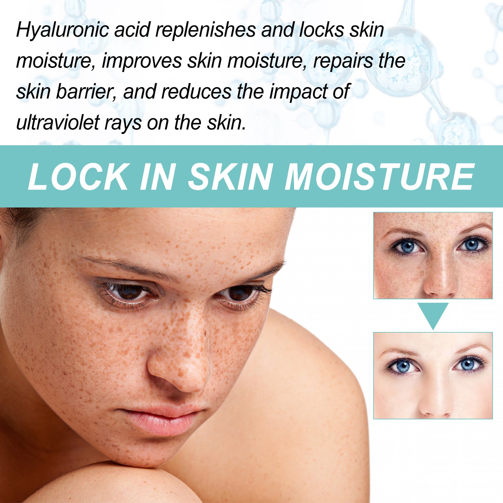 Applying skin-lightening facial essence cream