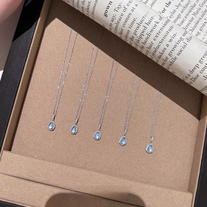 Aquamarine Drop Pendant Necklace