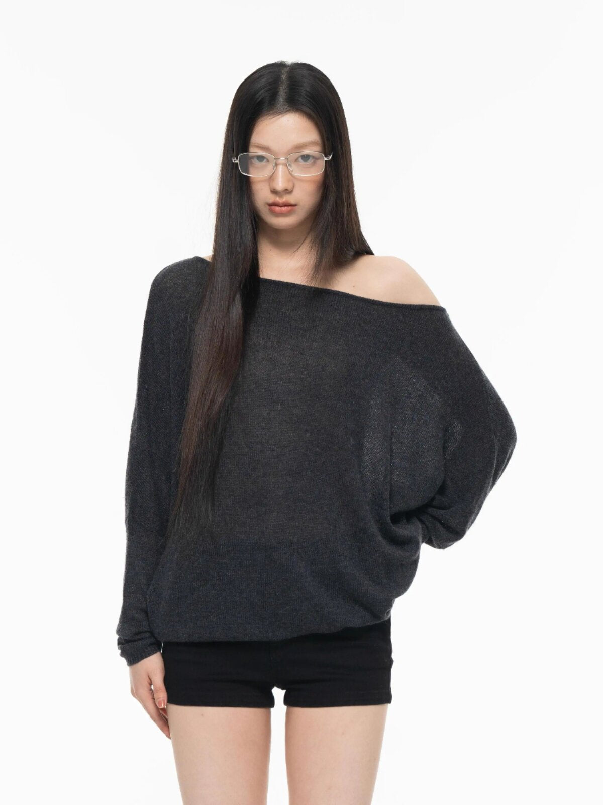 Archivum Wool Blend Asymmetrical Blouse