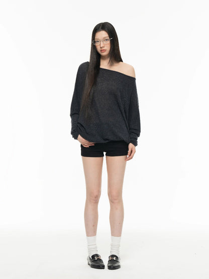 Archivum Wool Blend Asymmetrical Blouse