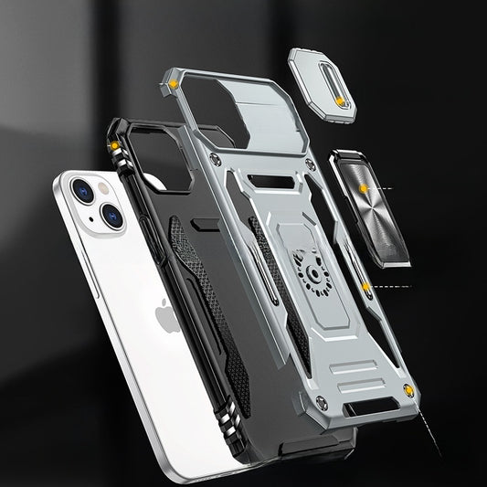 Armor Stand Push Window Protective Case for iPhone
