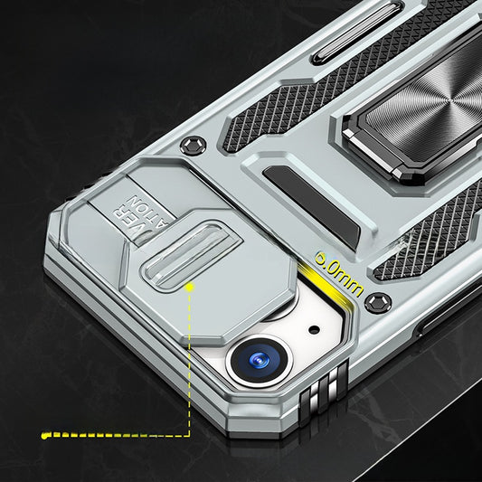 Armor Stand Push Window Protective Case for iPhone