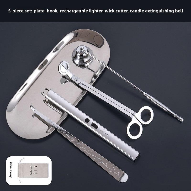 Aromatherapy Candle Tool with Wick Cutter and USB Lighter