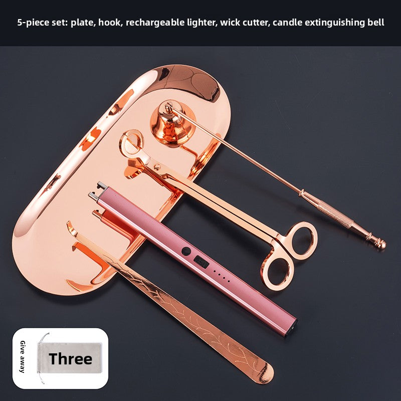 Aromatherapy Candle Tool with Wick Cutter and USB Lighter