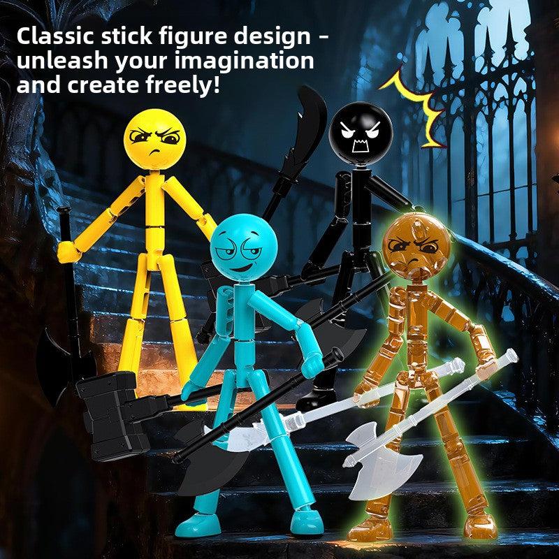 Articulated Stickman Action Figure Model