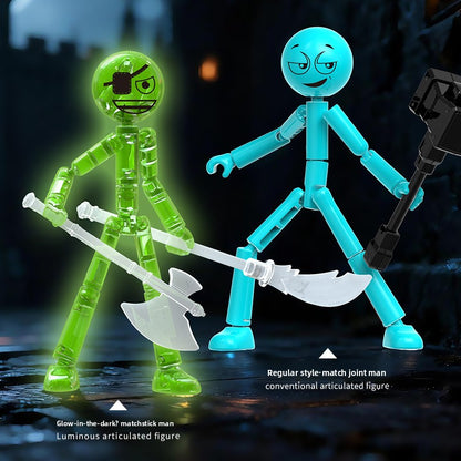 Articulated Stickman Action Figure Model