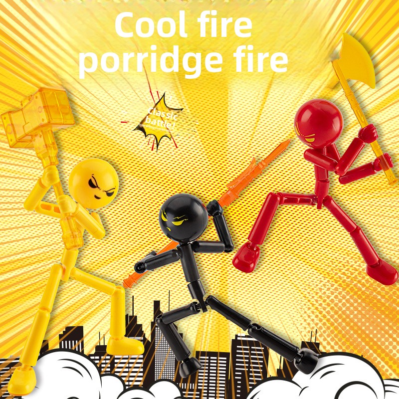 Articulated Stickman Figure with Weapons