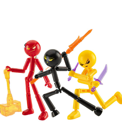Articulated Stickman Figure with Weapons