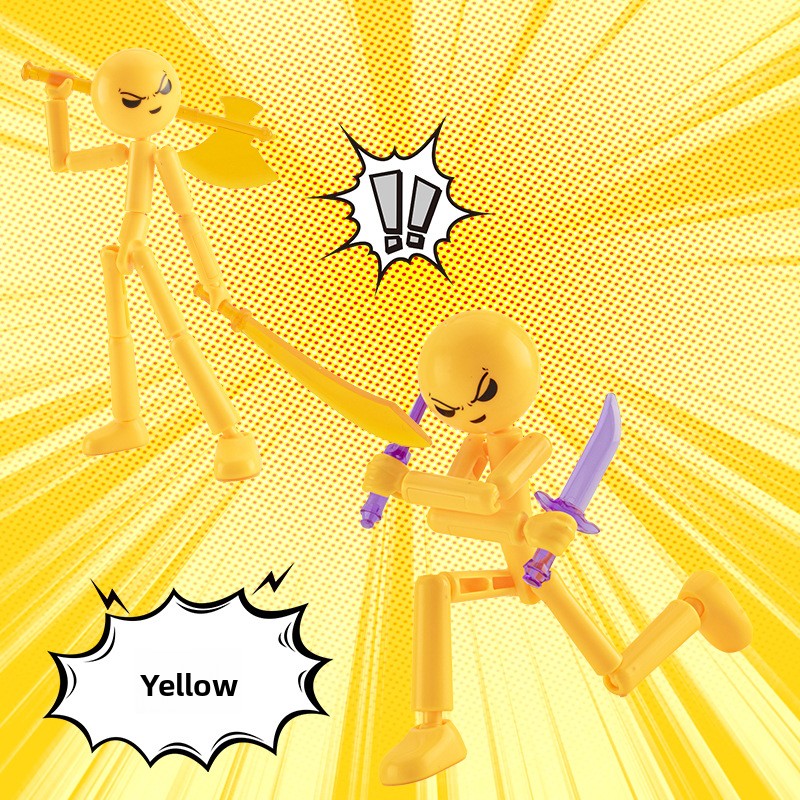 Articulated Stickman Figure with Weapons