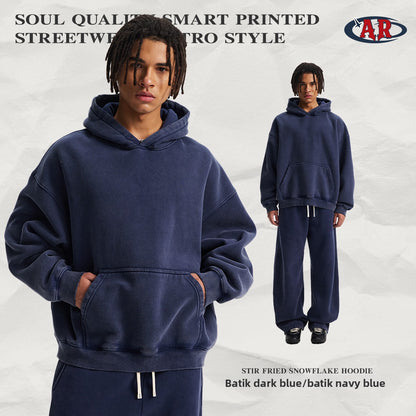 Artie Fleece-Lined Distressed Boxy Hooded Sweatshirt