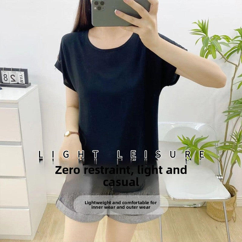 Artificial cotton short-sleeved blouse
