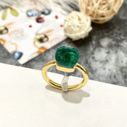 Artificial crystal sugar cube ring
