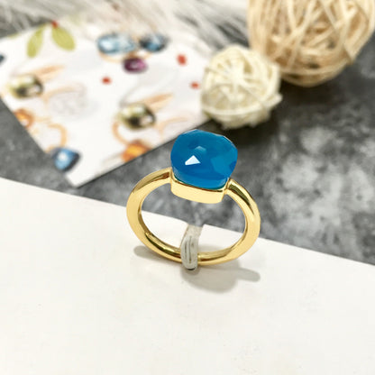 Artificial crystal sugar cube ring