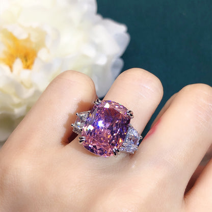 Artificial diamond ice flower cut ring